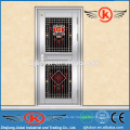 JK-SS9512 Wohngebrauch verwendet Edelstahl Sicherheit Tür Design mit Grill